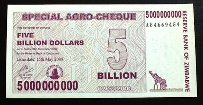 5 000 000  000 Dolarów - Zimbabwe
