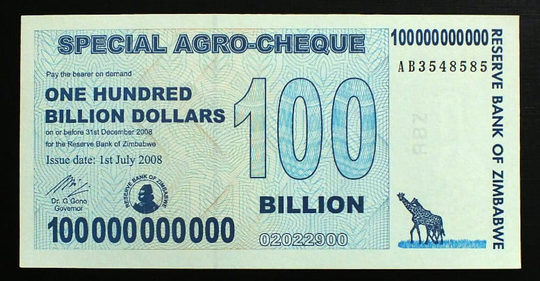 100 000 000 000 Dollars - Zimbabwe