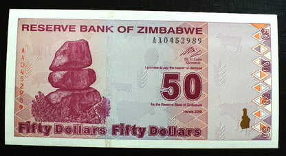 50 Dollars - Zimbabwe